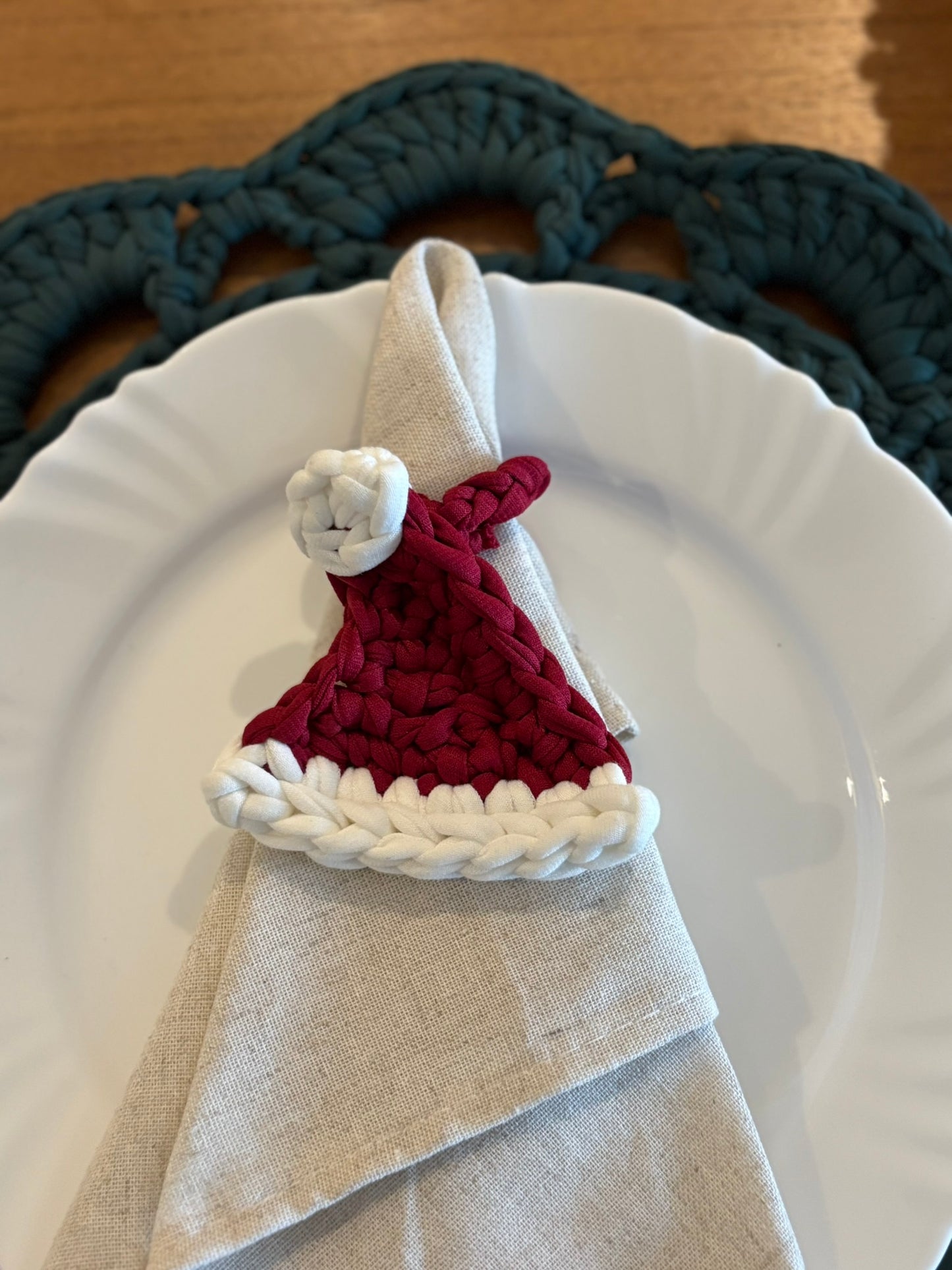 Porta guardanapo gorro de papai noel